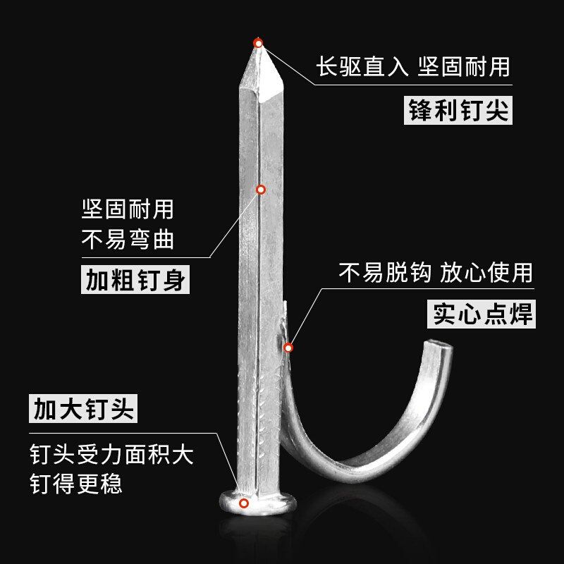 。水管钩钉PVC管PPR勾钉水管固定夹卡U型钉钢钉码钉水泥整箱线管4