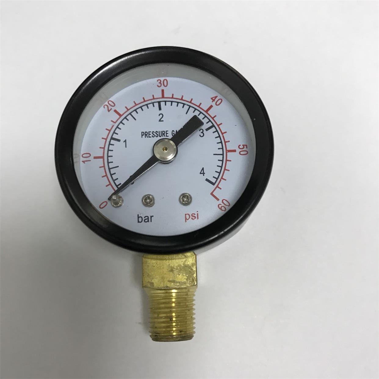 压力表 y-42 0-4bar 60psi 外壳直径42mm 螺纹ZG1/8 即pt1/8 立式