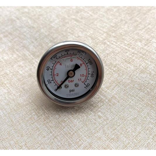 40mm 轴向无边耐震压力表 yn-40z 0-11bar/0～160psi 背接口Z1/8