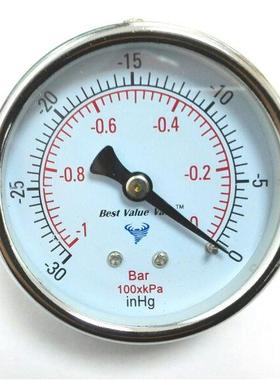 真空封口机上用真空负压表 直径60mm -30inhg-0 -1bar-0 -100kpa
