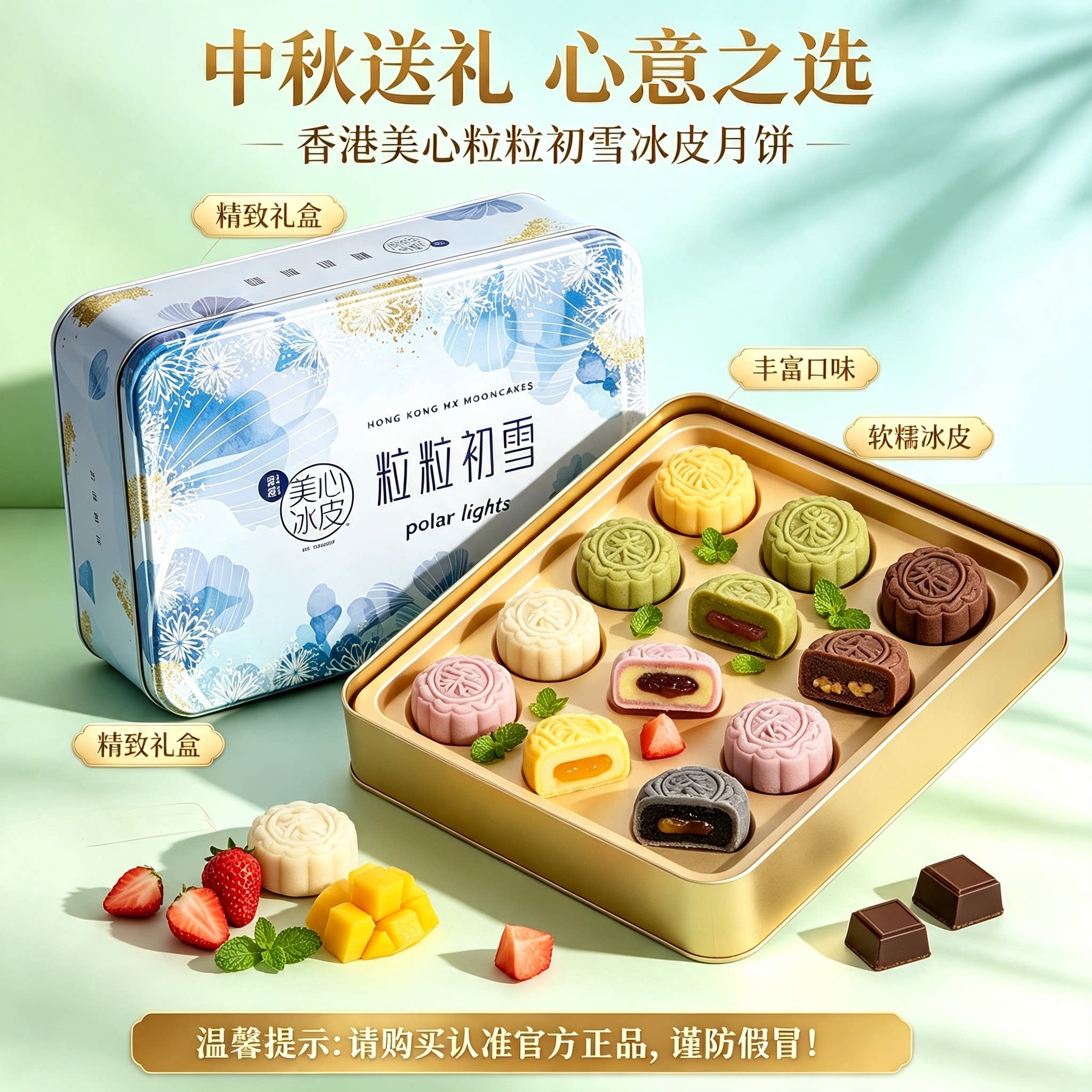 香港美心粒粒初雪冰皮月饼礼盒