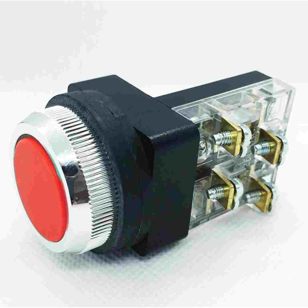 假一赔十TEND天得30mm平头按钮TBF-30红绿TBF-25mm启动停止自复位