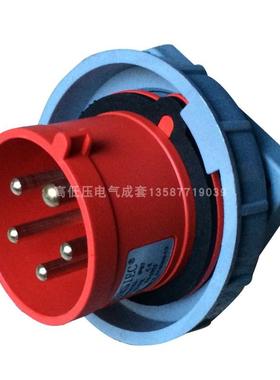 荣盛RS-5352 防水工业插头63A 5芯暗装器具插头 RS-5452 125AIP67