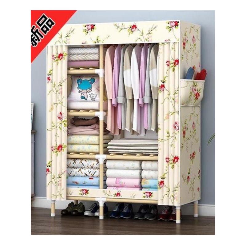 衣柜家用卧室组装实木简易布衣柜出租房用经济型收纳柜子结实耐用