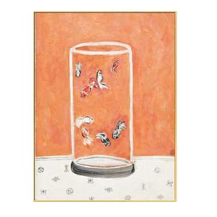 常玉八尾金鱼现代玄关餐厅装饰画当代画家油画名画走廊卧室挂