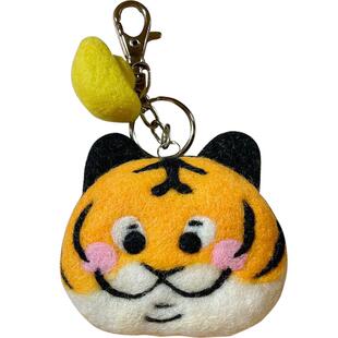 羊毛毡戳戳乐蓝白黑橘猫咪美英短小老虎挂件手工材