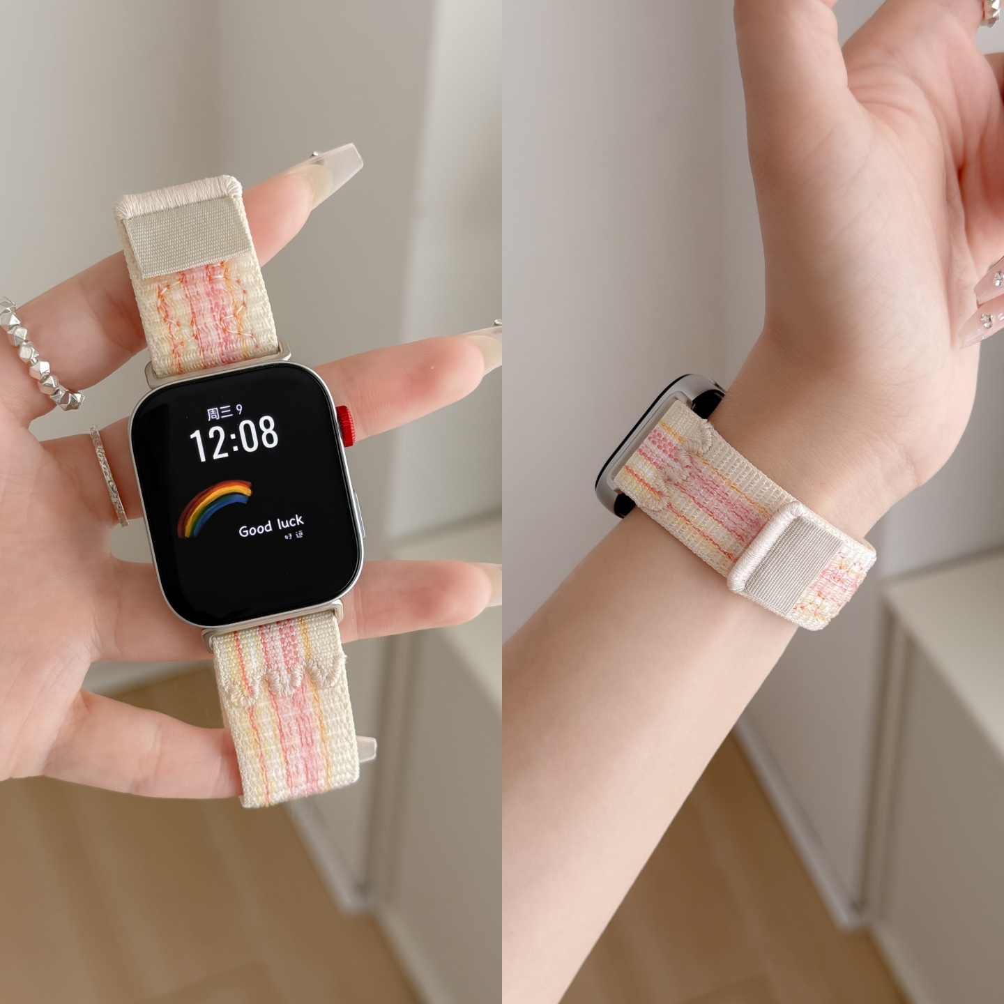 适用华为fit4表带fit4pro尼龙表带运动智能手环新款watchFIT4女生FIT3高级感透气腕带watchfit3手表带夏季