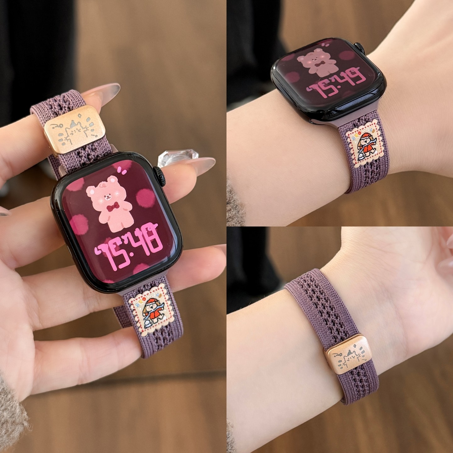 适用苹果手表iwatch表带针织尼龙