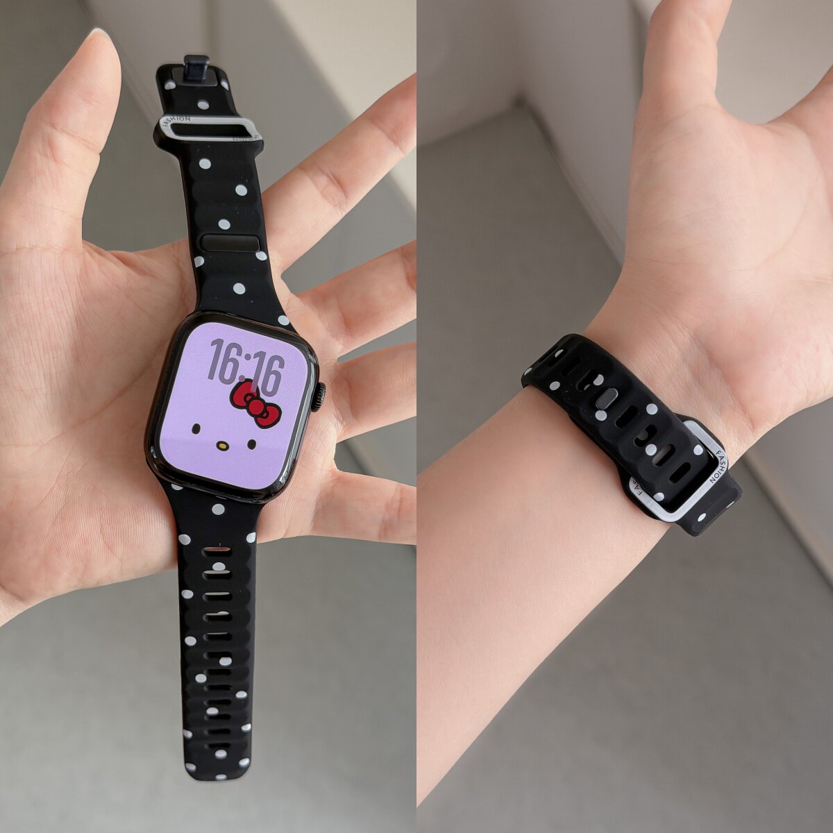 applewatch10波点硅胶宽版表带