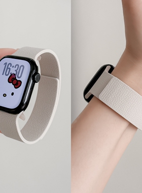 适用iwatch10表带苹果S10手表applewatch9磁吸硅胶S9新款S8腕带S7女生秋冬SE高级8男7创意Ultra2官方65代同款