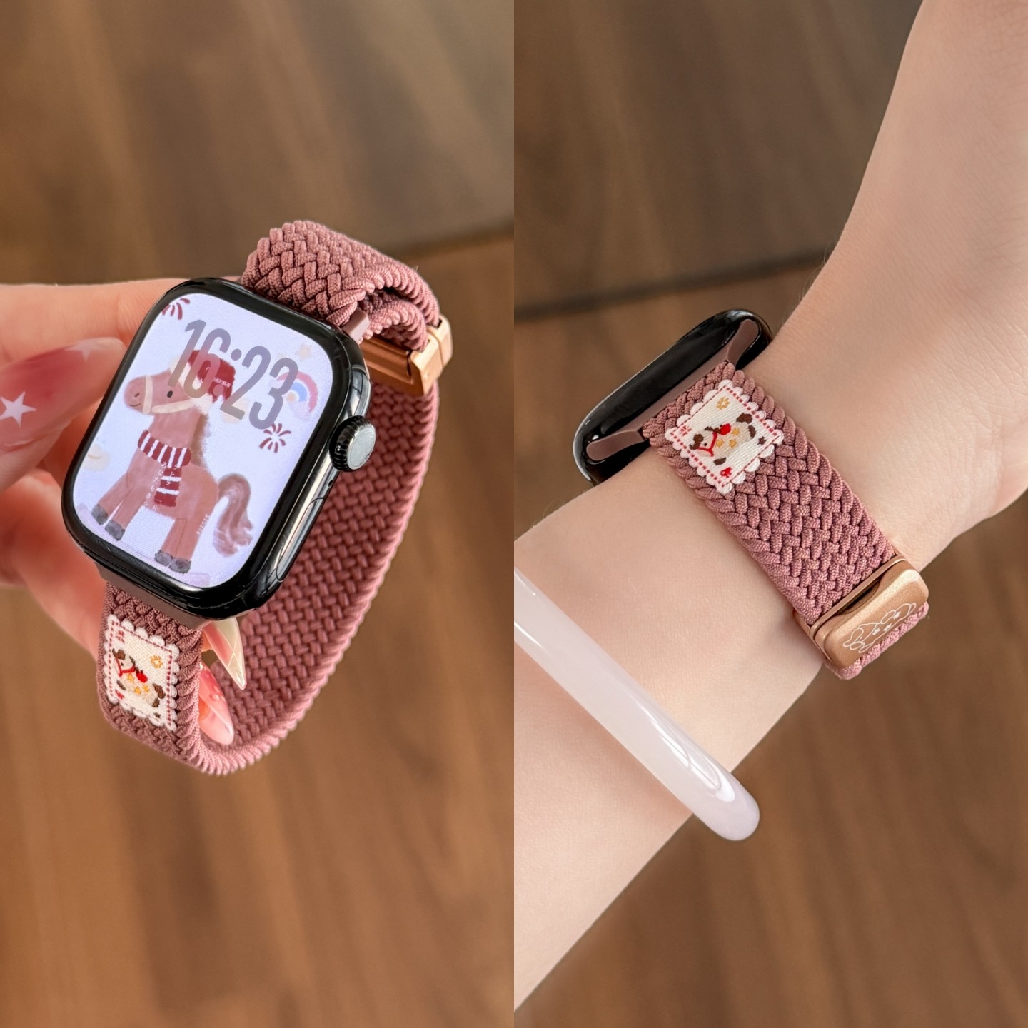 2026新年马年款适用苹果S11手表iwatch11表带尼龙编织磁吸applewatch10腕带S10运动s9高级感se女款细s8本命年