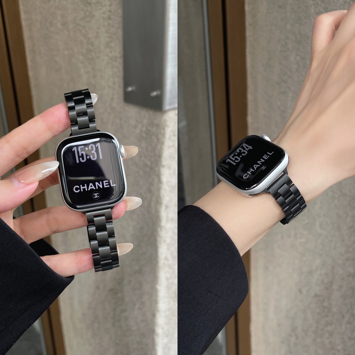 适用iWatchS11表带applewatch10不锈钢金属腕带S9高级感8运动透气替换带se夏季女生ultra1/2代男生s7/6/5创意