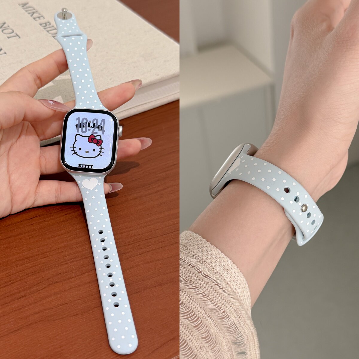 适用iWatch11波点小蛮腰硅胶表带