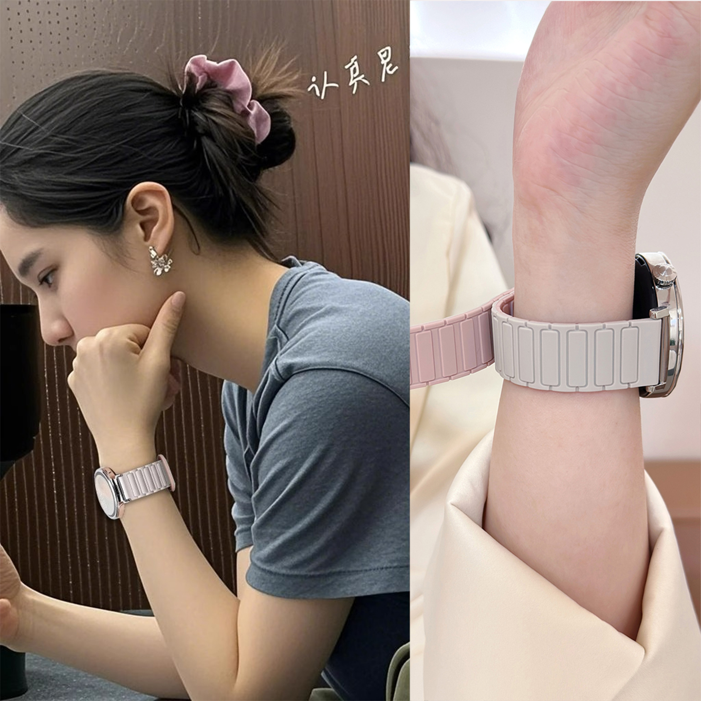 适用华为gt5表带watch5手表表带gt4女款watchgt5pro新款gt3智能高级感女士夏季运动男pro硅胶磁吸透气手表带