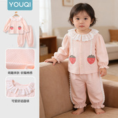子小女孩洋气穿搭春季 优奇女宝宝套装 外穿 婴儿长袖 上衣裤 春款 新款