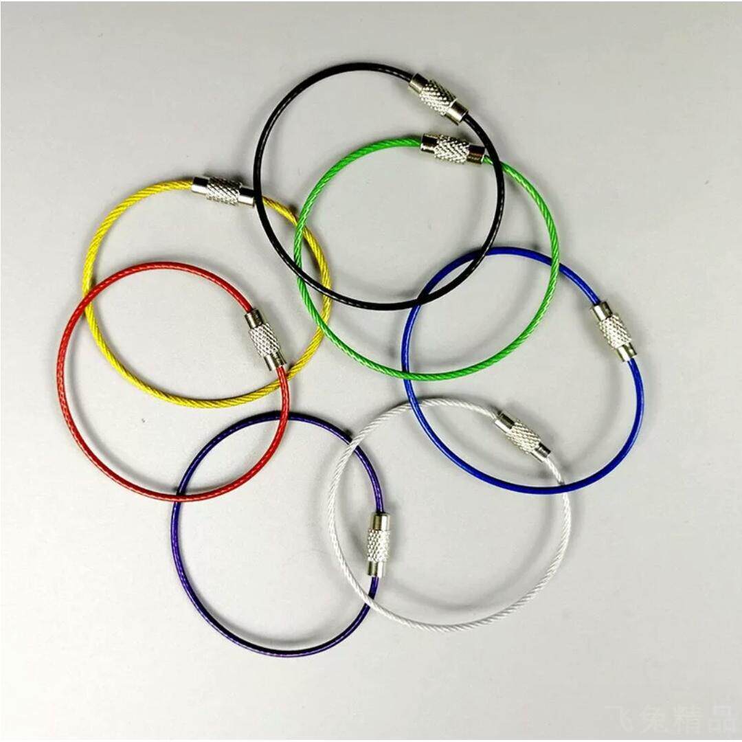 彩色不锈钢钢丝圈 不锈钢挂件 箱包钢丝扣 吊牌铭牌挂扣 工厂直销