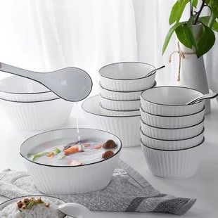 特价 家用吃饭碗筷碗盘勺子组合 整套网红陶瓷餐具套装 碗碟盘套装