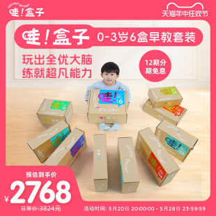 WonderGarden婴幼儿童男女小孩宝宝蒙氏早教益智积木玩具6盒套装