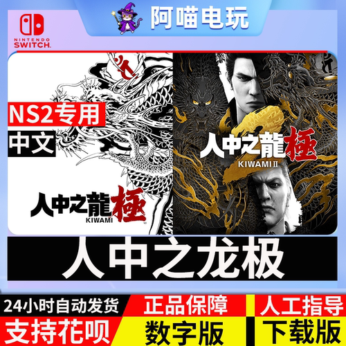NS2 任天堂 switch 人中之龙极1 2 3 如龙极 兑换 数字版 下载码