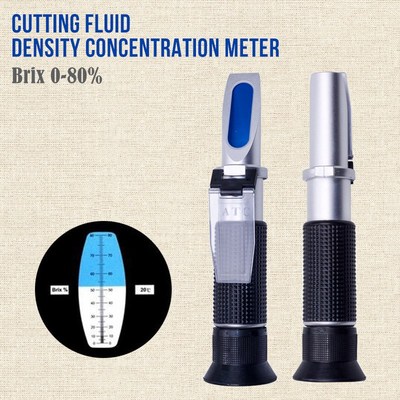 Portable 0-80% Refractometer Cutting Fluid Density Concentra