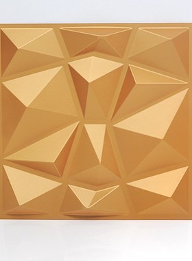 50x50cm 3D Art Wallboard Geometric Cut Diamond Wood Carved W