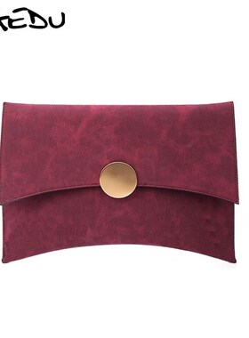 NIGEDU Design Women Clutch Bag Faux Suede Ladies Shoulder B