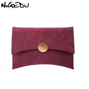 NIGEDU Design Women Clutch Bag Faux Suede Ladies Shoulder B