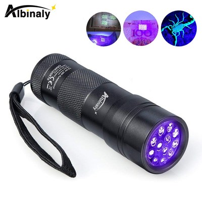 UV Flashlight 12 LEDs 395 nm UV Detector Light for Dog Cat U