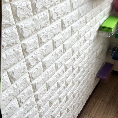 4 Size 3D Brick Wall Stickers Wallpaper Decor Foam Waterproo