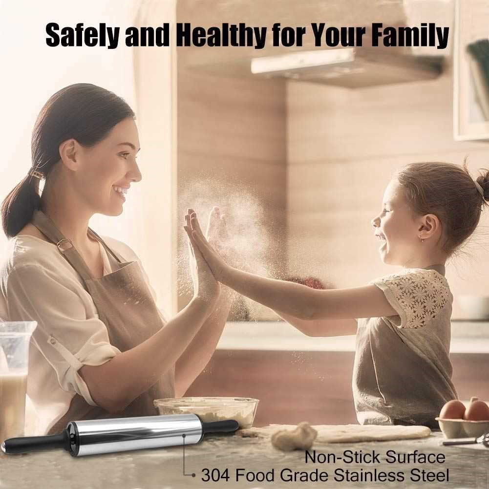 Rolling Pin Stainless Steel Rolling Pin 19 Inch Barrel Rolle