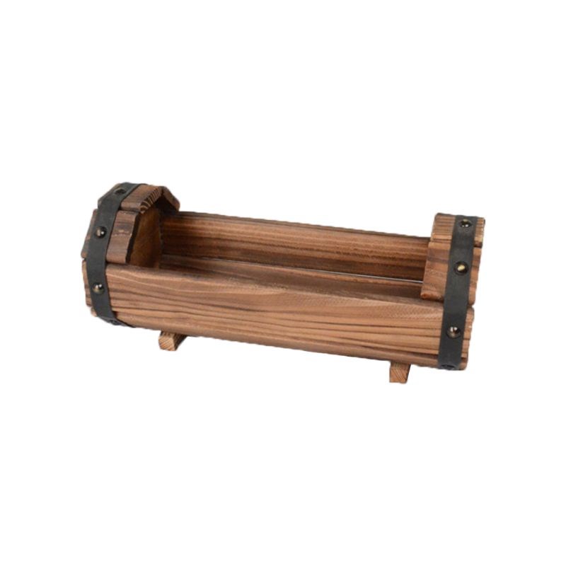 Carbonized Wooden Flower Pot Succulent Plant Potted Planter