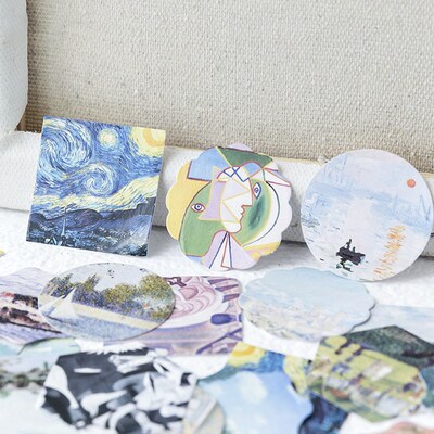 44pcs a small museum in box design sticker as Gift Tag Chri