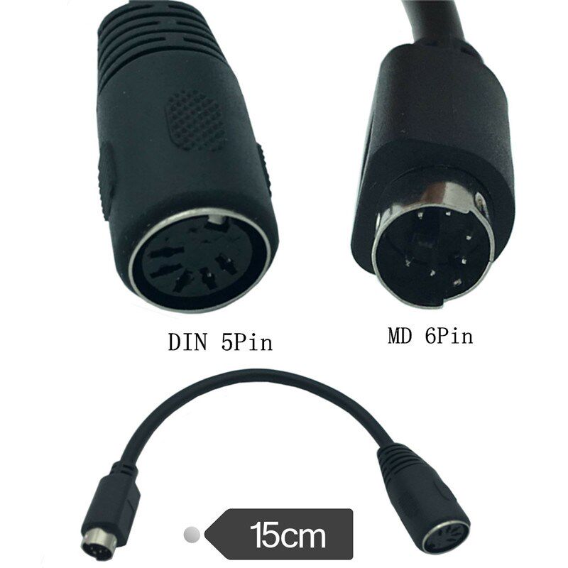 15cm 6Pin Mini DIN (PS/2) Male To DIN 5Pin Female Adapter C