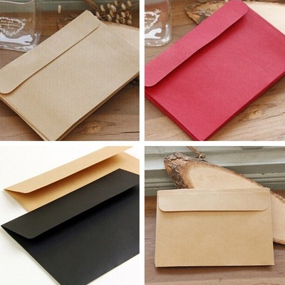 10pcs Red Kraft Black Envelope Blank Stationery Multifunctio