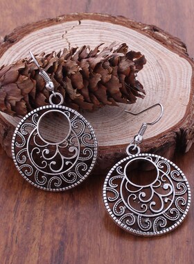 Fashion Statet Bohemian Vintage Ethnic Long Big Hollow Round