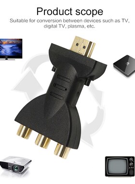 Gold plated HDMI to 3 RGB RCA Video Audio Adapter AV Compon