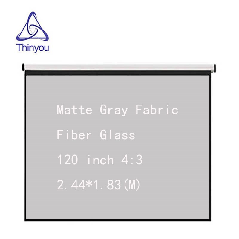 Thinyou Matte Gray Fabric Fiber Glass 120 inch 43 Hand Proj