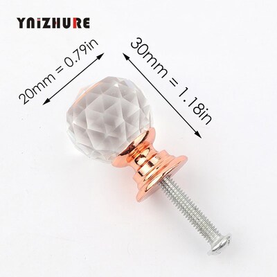 YNIZHRE  Diamond Shape Crystal Glass Knobs board Pulls Drawe