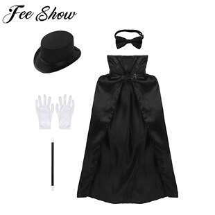 Kids Magician Wizard Role playing Games Costume Outfit Boys