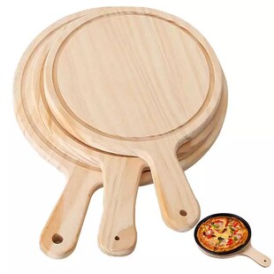 Wooden Pizza board Round Baking Tray Pizza Stone Cutting Boa