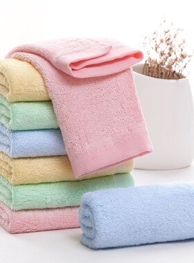 Cute Towels Plain Soft Absorbent Bamboo Fiber Face Towel Kid