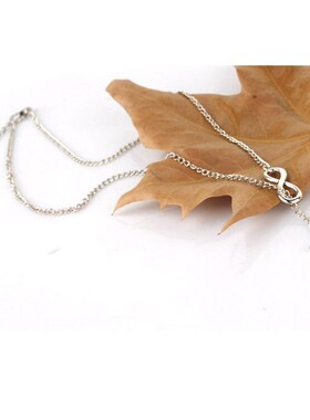 1PCS Silver Plated Infinity Cross Lariat Pendant Necklace Pe