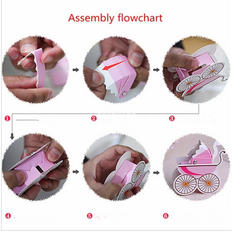 25pcs/lot party candy box stroller shape wedding baby shower