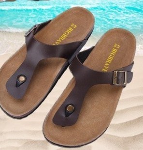 Beach shOes sandals leather Open tOe slippers fOr men summer