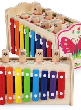 Smart toy wooden knocked jean whack-a-mole piano music