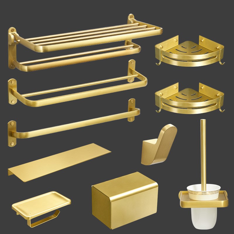Bathroom Accessories Set Brushed gold Toilet Brush Holder,Co