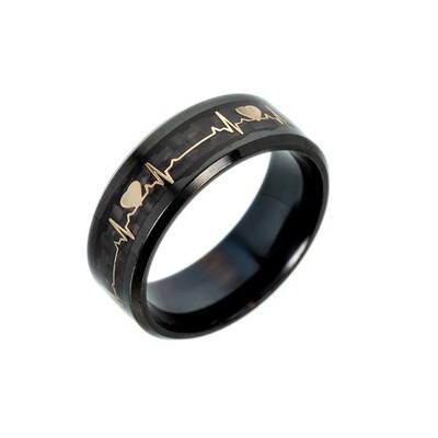 Luminous ECG Ring Stainless Steel Ring Promise Heartbeat Rin
