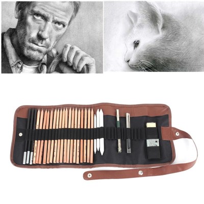 18pcs Sketch Pencil Paper Pen Pencil Extender Eraser Charco