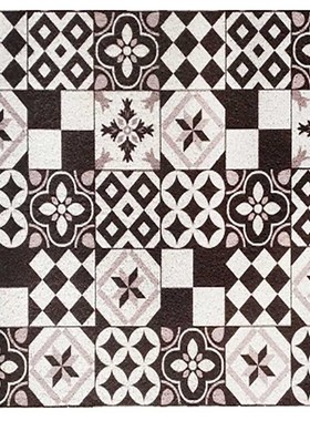 PVC Silk Loop Dust-proof Printed Doormat Marble Geometry Bla