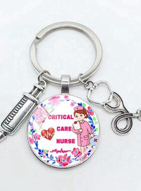 Latest Home Stethoscope Nurse Syringe Picture Keychain 25mm